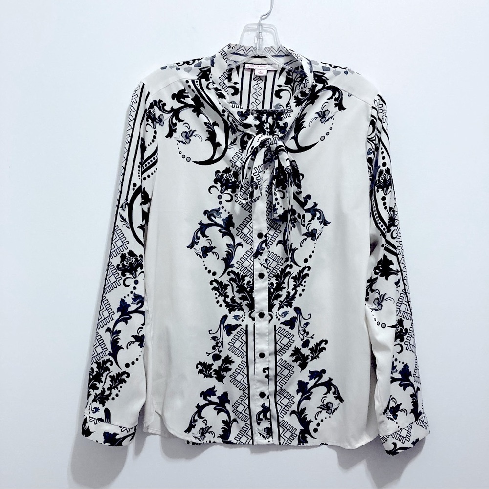 JW Style Women’s Chiffon Button Down Shirt